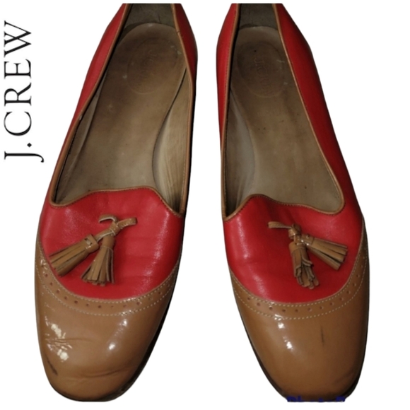 J. Crew Red and Tan Flats with Tassels - Picture 2 of 11